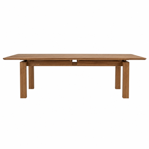 Mesa de Comedor Rectangular de Teca Sólida Estilo Escandinavo con Rieles de Soporte Flotantes Dobles, Mueble Ecológico y Duradero para el Hogar, 10 Plazas - Product Image 1