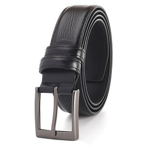 Ceinture en cuir de vachette vintage écologique personnalisée avec boucle coulissante automatique en cuivre pour hommes, vente en gros sur mesure - Product Image 5
