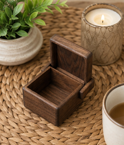 Boîte à souvenirs en bois artisanale avec couvercle à charnières, petite boîte de rangement pour souvenirs, boîte à bibelots rustique pour la décoration de la maison - Product Image 5