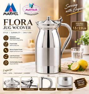Jarra de Agua FLORA de Acero Inoxidable con Tapa - Product Image 3