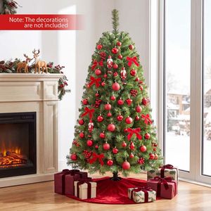 Albero di Natale Artificiale Premium Pre-Illuminato con 200/500 Luci LED Bianco Caldo, Pieghevole per Uso Interno, Opzioni da 6ft/7ft/8ft - Product Image 2