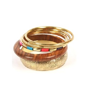 Conjunto de Brazaletes de Latón para Mujer, Brazaletes Clásicos Hechos a Mano con Flores de Moda, Joyería para Regalo de Boda - Product Image 3