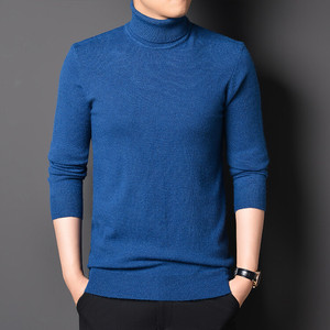 เสื้อสเวตเตอร์คอเต่าแขนยาวทรงเข้ารูปสำหรับผู้ชายลายเรียบสีพื้นสำหรับฤดูใบไม้ร่วง - Product Image 3