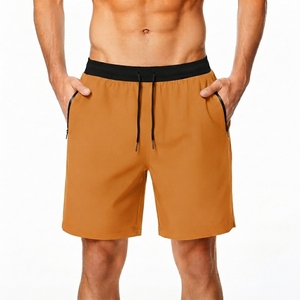Wholesale Mens <b>Athletic</b> Shorts Custom Breathable Quick Dry Fitness Running Training Shorts Zip Side Pockets 100% Cotton Elastic - Product Image 1