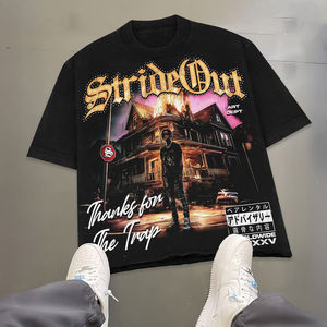 Nueva Camiseta Gráfica Oversize Personalizada para Hombre, Estilo Urbano, Alta Calidad, 100% Algodón, Vintage, Lavado Ácido, Corte Cuadrado - Product Image 4