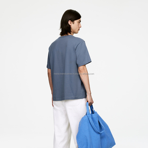 Camisas de manga corta informales de verano boxy de algodón 100% personalizadas para hombre con estampado digital de rayas y botones lisos - Product Image 3