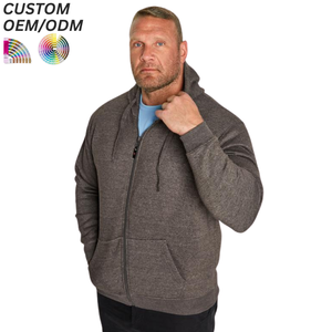 Sudadera con Capucha para Hombre, Tallas Grandes, Tejido Ecológico, Transpirable, de Algodón Grueso, para Invierno, con Logotipo Personalizado, OEM, ODM, Venta al Por Mayor - Product Image 1
