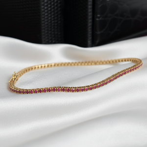 14KT Gold Fine Jewelry Lab <b>Ruby</b> Tennis <b>Bracelet</b> - Product Image 2