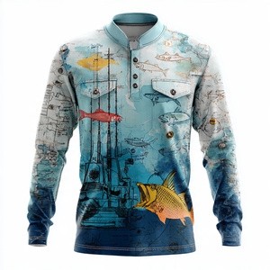 Camisetas de Pesca Sublimadas de Alta Calidad para Hombre, Camisetas con Botones, Ropa de Pesca Estampada, Camisetas de Pesca de Manga Larga - Product Image 3