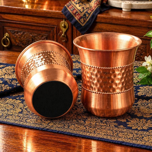 Wholesale Handcrafted Copper Beaded Tumbler Glass <b>for</b> Water Drinking Decorative Traditional Drinkware - Product Image 4