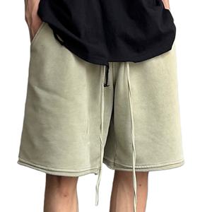 Pantalones Cortos de Felpa Francesa para Hombre, Personalizables con Logotipo, Estilo Casual, Holgados, de Alta Calidad, Color Sólido, para Streetwear, 2026 - Product Image 3