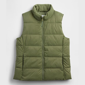 Gilet matelassé léger pour femme, sans manches, veste d'hiver chaude, rembourrage respirant, nylon, col montant, fermeture éclair sur le devant, décontracté - Product Image 3