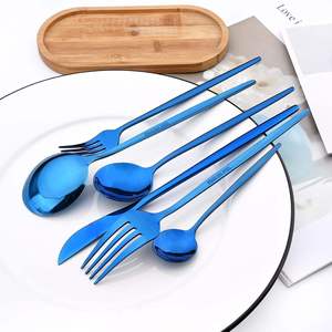 Ensemble de couverts en acier inoxydable de qualité supérieure, 5 pièces, finition miroir, cuillère, fourchette, couteau, pour la cuisine et la salle à manger, à prix avantageux - Product Image 2