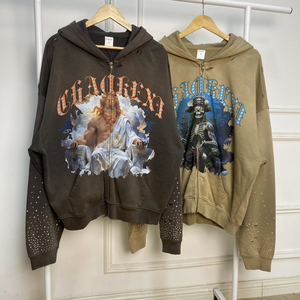 Sudadera con capucha Chucky para hombre, con cremallera, de algodón, estilo casual, con estampado frontal, sudadera con capucha de marca privada, sudadera con capucha personalizada - Product Image 1