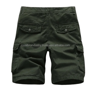 Pantalones Cortos Cargo Deportivos Impermeables Multibolsillos para Hombre, Verano, Sin Cinturón, Algodón, Verde, Casual, Estilo Táctico - Product Image 3