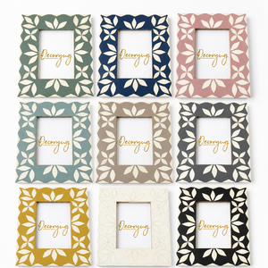Handmade Strong Green Resin MOP Inlay Photo Frame Floral Leaf Pattern for Home Decor Wholesale - Product Image 2