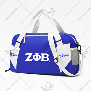 Zeta Phi Beta Premium letra griega bordada Weekender Duffel Bag estilo de hermandad para viajes y gimnasio con logotipo personalizado - Product Image 1