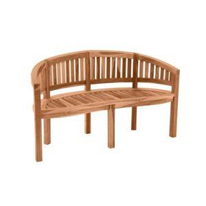 Teak Wood Curved Garden <b>Bench</b> <b>Outdoor</b> Furniture Modern Design Durable Tapered Legs Comfortable Waterproof Eco-Friendly Hard - Product Image 1