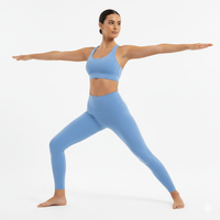 Ensemble de yoga grande taille en nylon et élasthanne pour femme, avec soutien-gorge de sport sans couture et leggings taille haute à séchage rapide, 2 pièces
