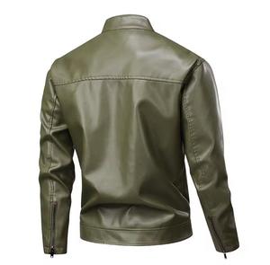 Blazer unisexe en cuir PU, coupe ajustée, col montant, simple boutonnage, imperméable, style urbain, fermetures éclair, doublure satinée, hiver - Product Image 2