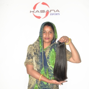 Extensions de cheveux indiens Remy, coupe droite, double épaisseur, pointes pleines, densité épaisse, noir naturel, 100g, à clipser et à tisser - Product Image 3