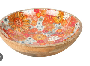 ชามไม้พิมพ์โลโก้เครื่องครัวชามไม้ทรงกลมสติกเกอร์ enamil ชามสีธรรมชาติสำหรับเสิร์ฟอาหารสลัดผสมซุปผลไม้ - Product Image 5