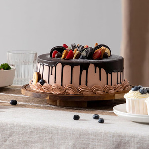 ที่วางเค้กไม้พร้อมฝาไม้อะคาเซียอเนกประสงค์พร้อมโดมสำหรับงานวันเกิดและงานแต่งงานของตกแต่งในราคาโรงงาน - Product Image 3