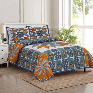 Housse de lit artisanale indienne Avatar, imprimée au bloc, 100 % coton, 200 fils, anti-acariens, toutes saisons, style bohème, pour chambre à coucher et décoration intérieure - Product Image 1