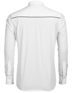 Camisa Western Bordada para Hombre, Blanca y Negra, con Diseño de Flecha y Ribete, Corte Ajustado, Manga Larga, Cierre de Perlas - Product Image 2