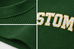 High Quality <b>Waffle</b> Knit Oversized T <b>Shirt</b> Men Custom Logo Drop Shoulder Textured Cotton Streetwear Blank Tee - Product Image 6