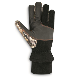 Gants de chasse isolés à imprimé camouflage, doublés de polaire, paume en cuir, imperméables, tactiques, pour l'hiver - Product Image 2