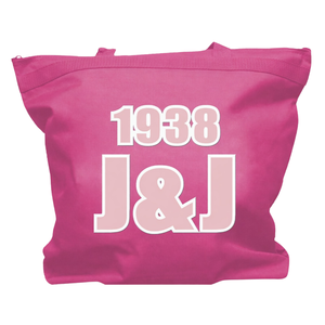 Sac fourre-tout The Links avec nom et date de fondation, rose, personnalisé, brodé, sac de shopping, sac cadeau, vente en gros - Product Image 1