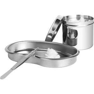 Bandeja Quirúrgica de Acero Inoxidable con Frasco Esterilizador y Pinzas para Cirugía Humana y Veterinaria, Instrumentos Médicos Reutilizables - Product Image 1