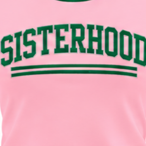   Camiseta gráfica rosa Sisterhood para mujer, camiseta informal de manga corta con cuello redondo, estilo hermandad, cómoda y a la moda para el día a día - Product Image 5