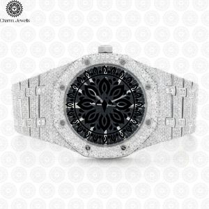 Montre de luxe Charm_Jewells en acier inoxydable, boîtier carré 42 mm, cadran analogique, verre saphir, mouvement mécanique unisexe, étanche 10 bars - Product Image 1