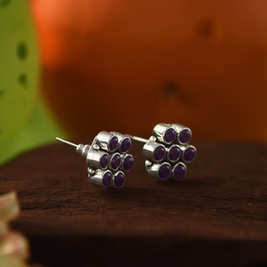 Boucles d'oreilles clous en argent sterling 92,5 plaqué rhodium avec perles pour femmes et filles, par IndianMores - Product Image 6