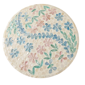 Assiette de présentation chic bohème en nacre, dessous-de-plat coquillage pour mariage sur la plage et décoration de luxe, rangement inclus - Product Image 1