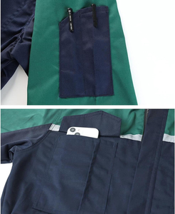Combinaison de travail réfléchissante pour hommes, style mécanicien, col montant, poches poitrine, logo personnalisé, manches longues, uniforme de réparation - Product Image 5
