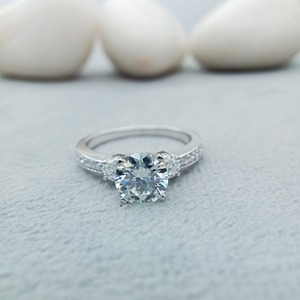 Custom Fancy <b>Solitaire</b> Moissanite 925 <b>Silver</b> Rhodium Plated Luxury Engagement Wedding Anniversary Party Gift Trendy <b>Ring</b> - Product Image 2