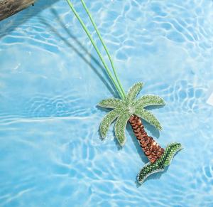 Llaveros de fiesta vintage hechos a mano con diamantes de imitación, color azul floral, brillantes, multicolor, con letras del alfabeto, dijes de pulsera con inicial - Product Image 6