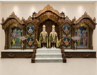 Mandir Swaminarayan de grande taille pour les temples communautaires, autels en bois personnalisés pour les salles de satsang, fabricant de mandirs Pooja