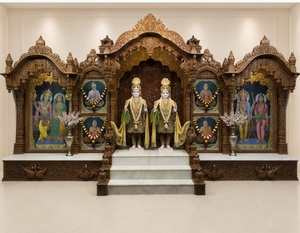 Large Size Swaminarayan Mandir For Community Temples Customized Wooden Altar Mandir for Satsang <b>Halls</b> Pooja Mandirs Manufacturer - Product Image 2