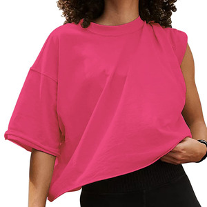 T-shirt court tendance pour femme, coupe ajustée, 100 % coton, impression 3D en relief personnalisée, en spandex épais, qualité supérieure, OEM 2026 - Product Image 5