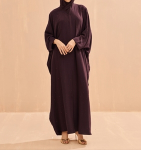 Abaya Saudí Tradicional Islámica de Alta Calidad para Mujer, Diseño Dubai, Primavera, Poliéster Transpirable, Largo hasta el Tobillo, Corte Musulmán - Product Image 5