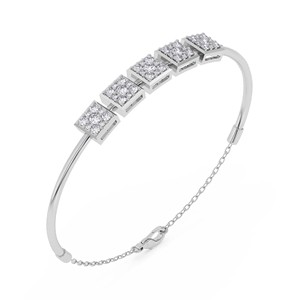 14kt Rose Gold Nova Square Lab Diamond openable bracelet (1 Ct. Tw.) New Luxury Elegant Handmade Fine Jewelry Marking <b>Gift</b> <b>Her</b> - Product Image 1