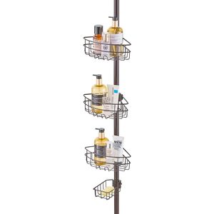 Étagère d'angle de douche multifonctionnelle 39'' (125 cm) avec barre de tension, forte capacité de charge, plateau résistant à la rouille pour salle de bain - Product Image 5