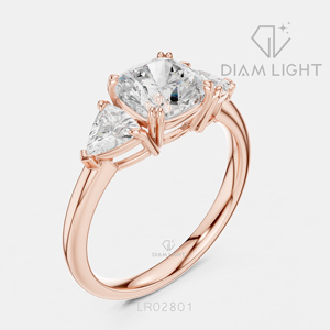 Bague de fiançailles moderne pour femme en or blanc 14 carats avec diamant de laboratoire taille coussin certifié IGI 2,00 carats, couleur F+, clarté VS+ - Product Image 4