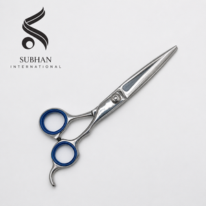 Ciseaux de coiffure professionnels SUBHAN en acier inoxydable, ciseaux de barbier manuels pour usage en salon, design de poignée bleue - Product Image 2