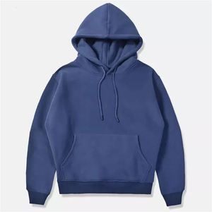 Sweat à capuche décontracté pour homme, blanc, coupe classique, 100 % coton French Terry, avec poches, pour l'automne, couleurs unies - Product Image 6