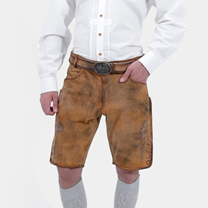Shorts en cuir de vachette de qualité supérieure pour hommes, vêtements décontractés élégants, doublure douce, streetwear tendance, production sur mesure - Product Image 6